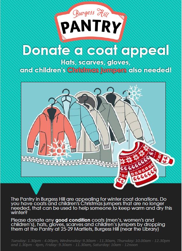 Burgess Hill Pantry, Donate a coat appeal